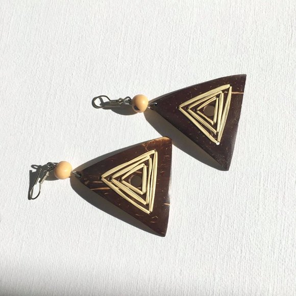 Brazilian Wooden Earrings - Picture 4 of 4